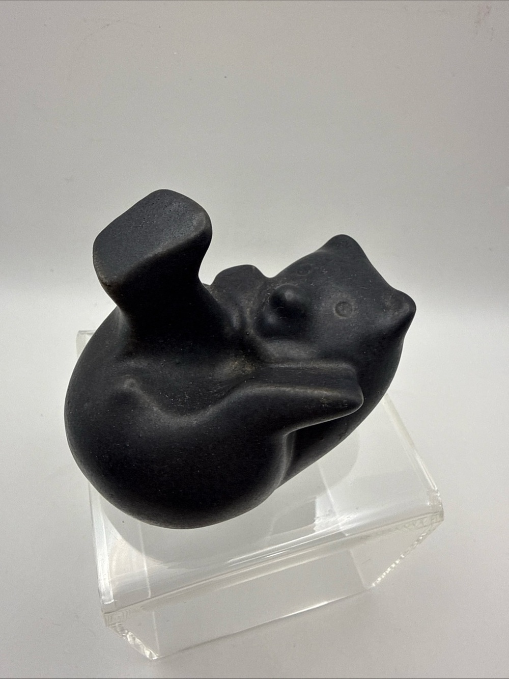 Signed Vintage Black Bear Playful Cub by Ferguson Pigeon Forge Pottery 50s-70s